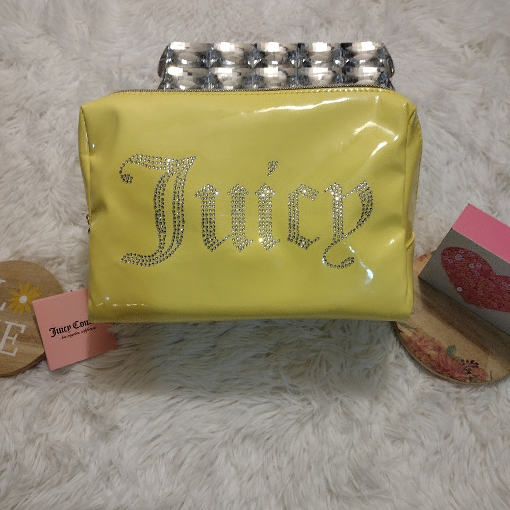 Juicy Couture 🍋✨💎 Patent Travel Cosmetic Bag NWT